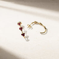 Trinity Ruby Hoop Earrings