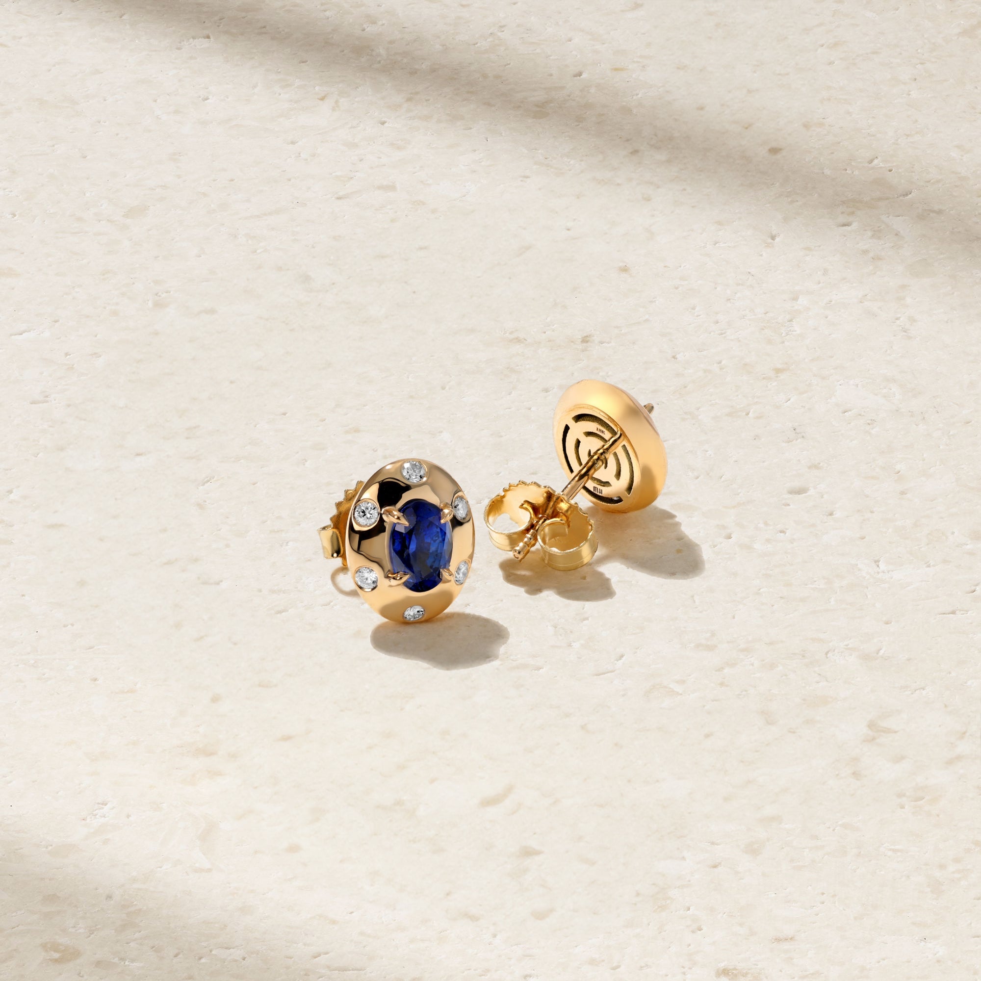 Aurum Oval Sapphire Stud Earrings
