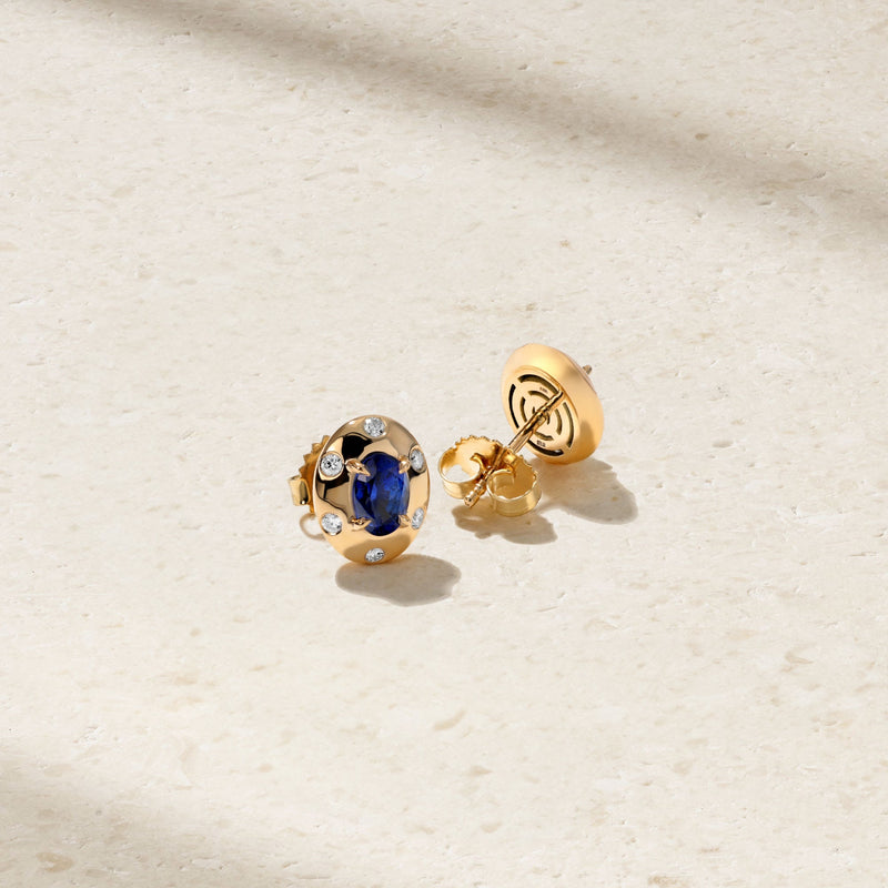 Aurum Oval Sapphire Stud Earrings
