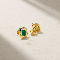 Aurum Octagonal Emerald Stud Earrings
