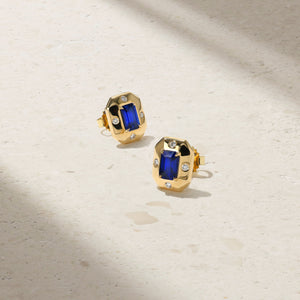 Aurum Octagonal Sapphire Stud Earrings