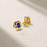 Aurum Octagonal Sapphire Stud Earrings