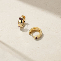 Guardian Pavé Ruby Huggie Earrings