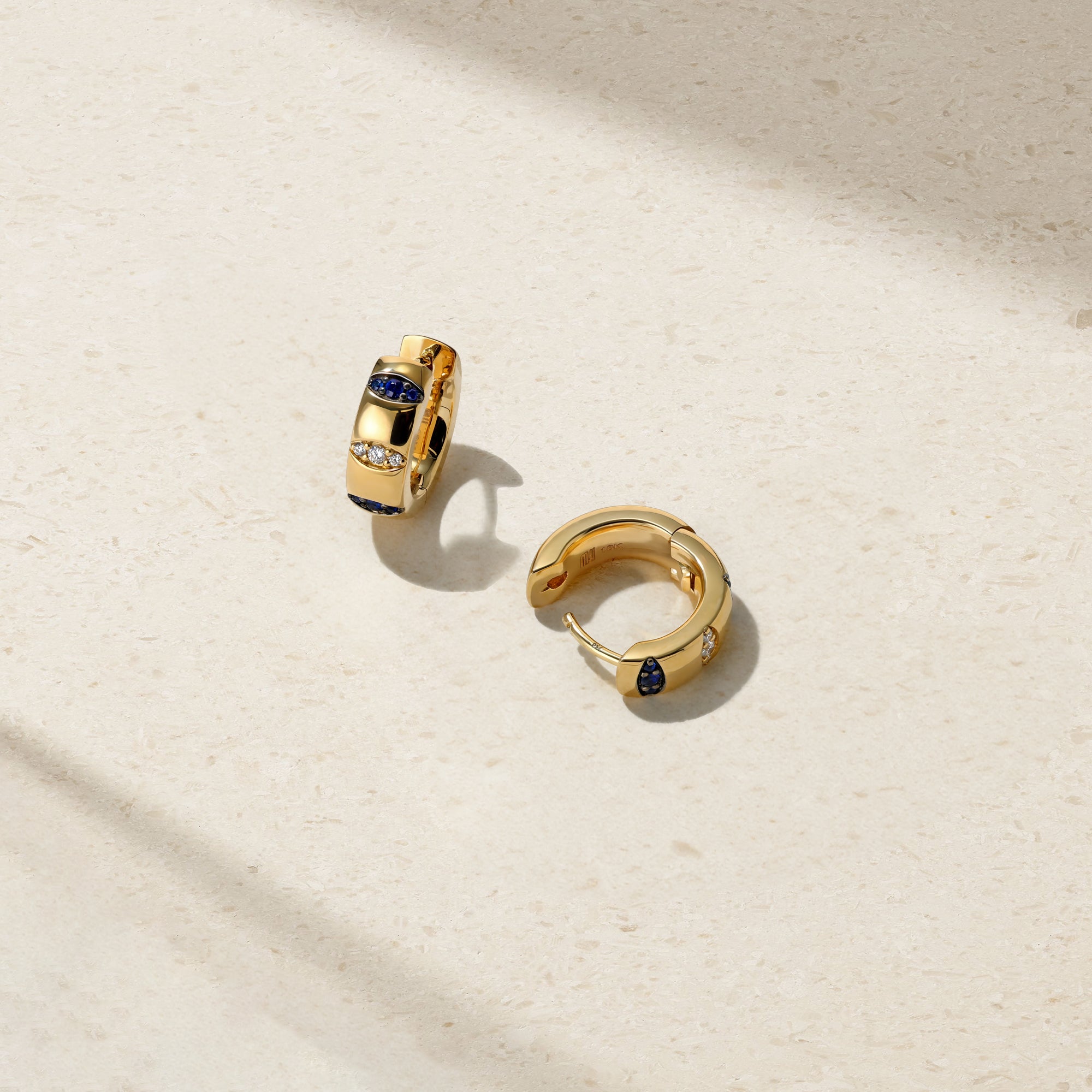 Guardian Pavé Sapphire Huggie Earrings