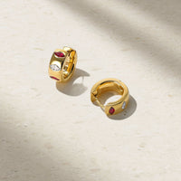 Guardian Ruby and Diamond Huggie Earrings
