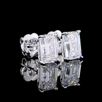 2.5 Carat Emerald Lab Grown Diamond Stud Earrings