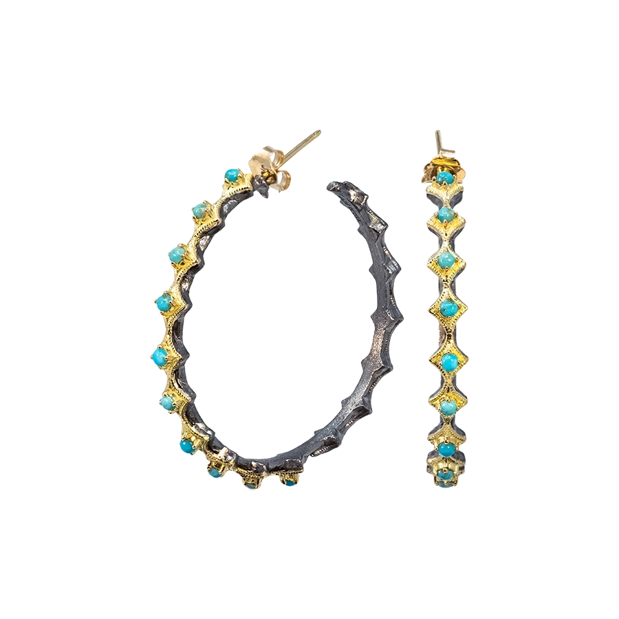 Turquoise Crivelli Hoop Earrings