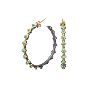 Turquoise Crivelli Hoop Earrings