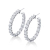 Emerald Cut Diamond Hoop Earrings
