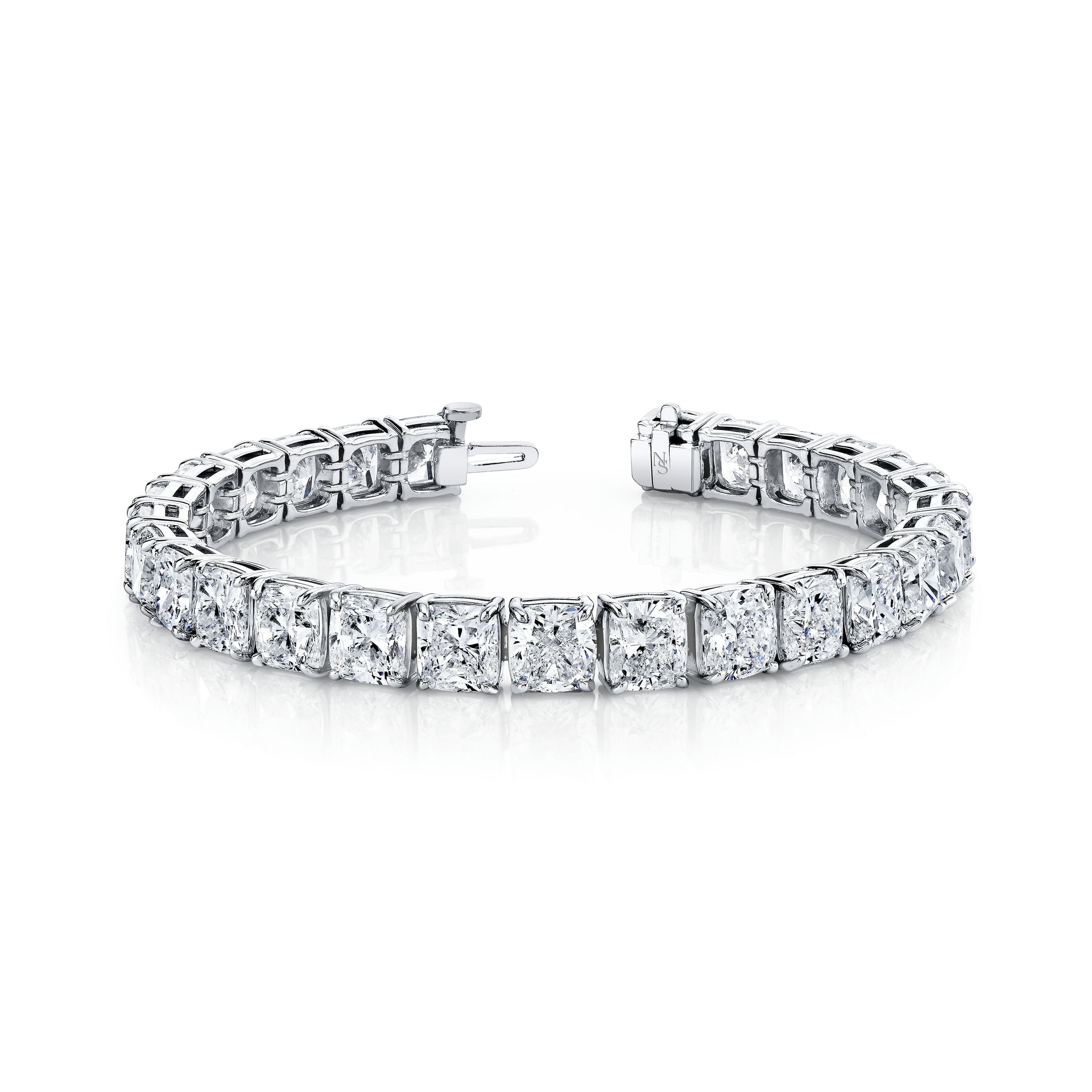 Cushion Straight Line Diamond Bracelet