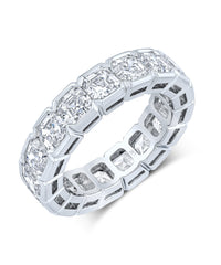 Asscher Half Bezel Eternity Band