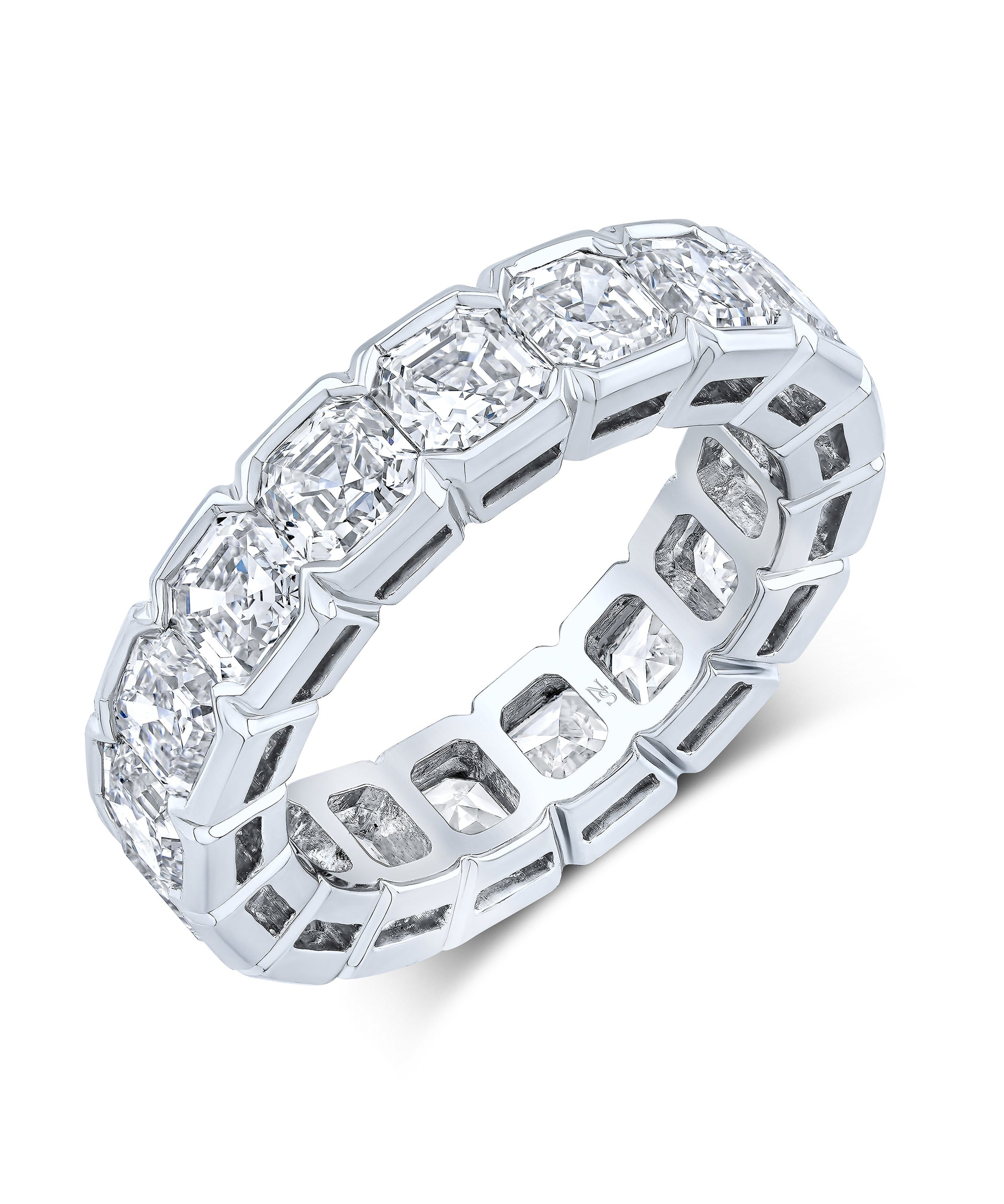 Asscher Half Bezel Eternity Band