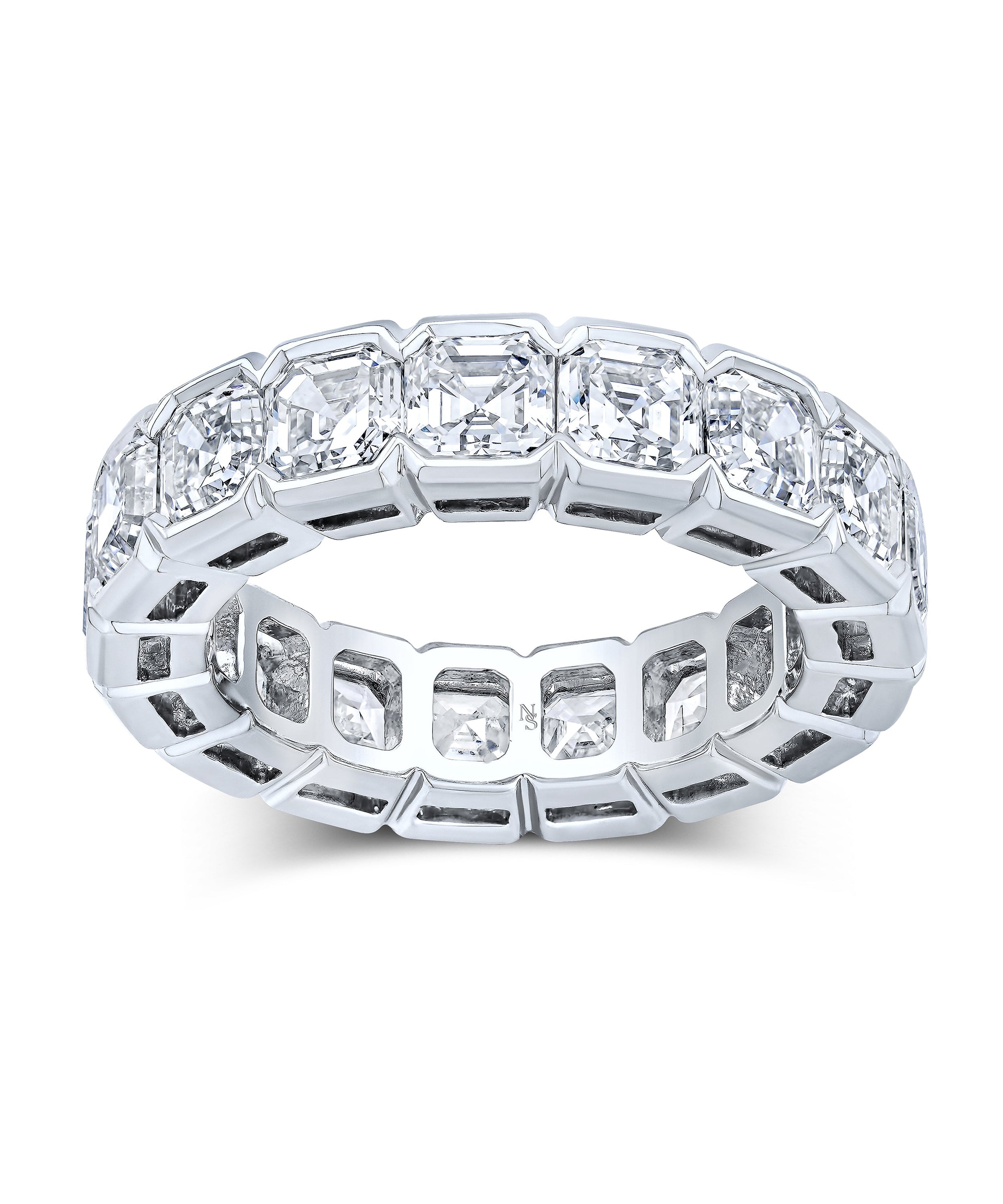Asscher Half Bezel Eternity Band