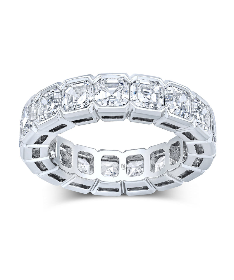Asscher Half Bezel Eternity Band