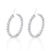 Signature Emerald Cut Diamond Hoops