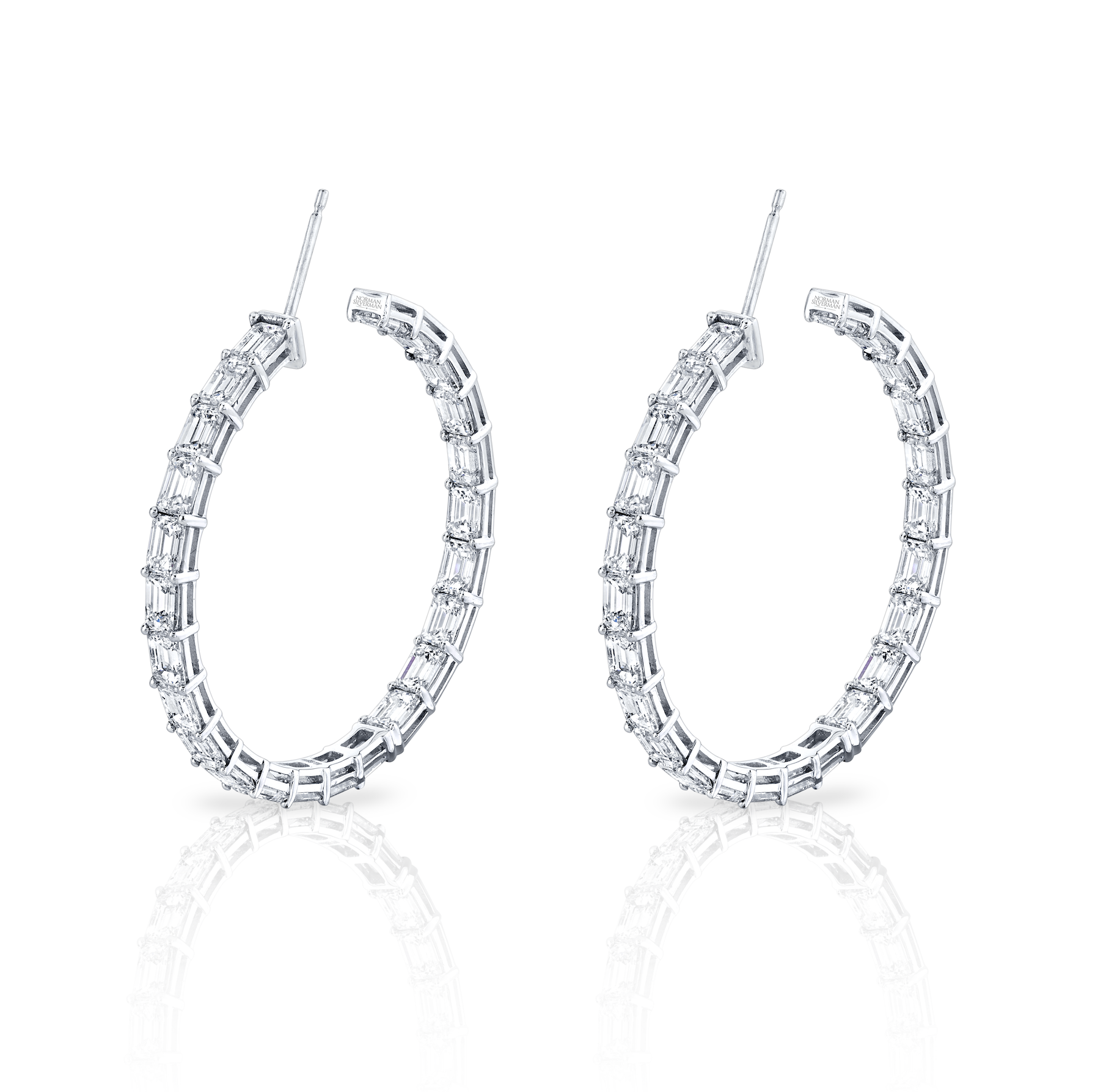 Signature Emerald Cut Diamond Hoops