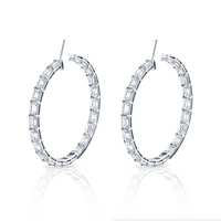 Signature Emerald Cut Diamond Hoops