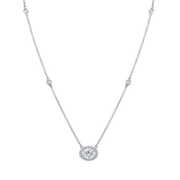 Petite Oval Cut Diamond Pendant