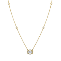 Petite Oval Cut Diamond Pendant