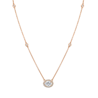 Petite Oval Cut Diamond Pendant