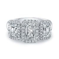 Emerald Cut Diamonds Pavé Platinum Setting