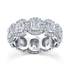 Cushion Diamond Eternity Band with Pavé Halo