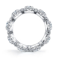 Cushion Diamond Eternity Band with Pavé Halo