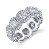 Cushion Diamond Eternity Band with Pavé Halo