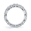 Emerald Cut Diamond Eternity Band with Pavé Halo