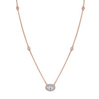 Petite Oval Cut Diamond Pendant