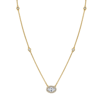 Petite Oval Cut Diamond Pendant
