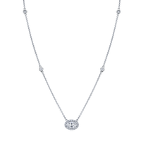 Petite Oval Cut Diamond Pendant