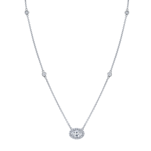 Petite Oval Cut Diamond Pendant
