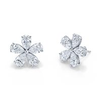 Pear Diamond Floret Earrings