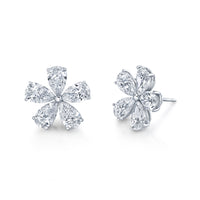Pear Diamond Floret Earrings