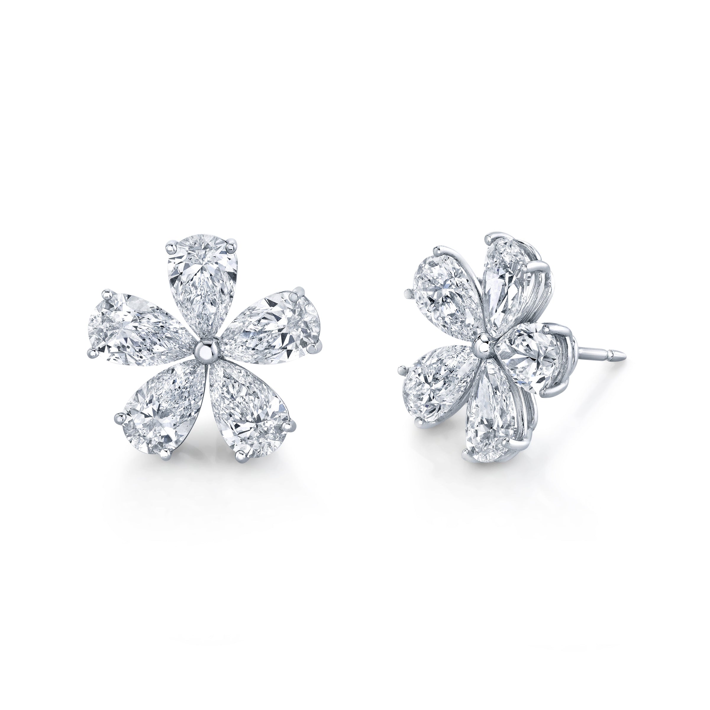 Pear Diamond Floret Earrings