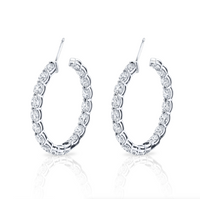 Oval Diamond Hoop Earrings