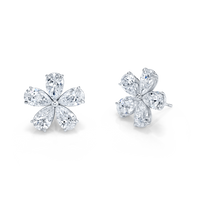 Pear Diamond Floret Earrings