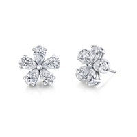 Pear Diamond Floret Earrings