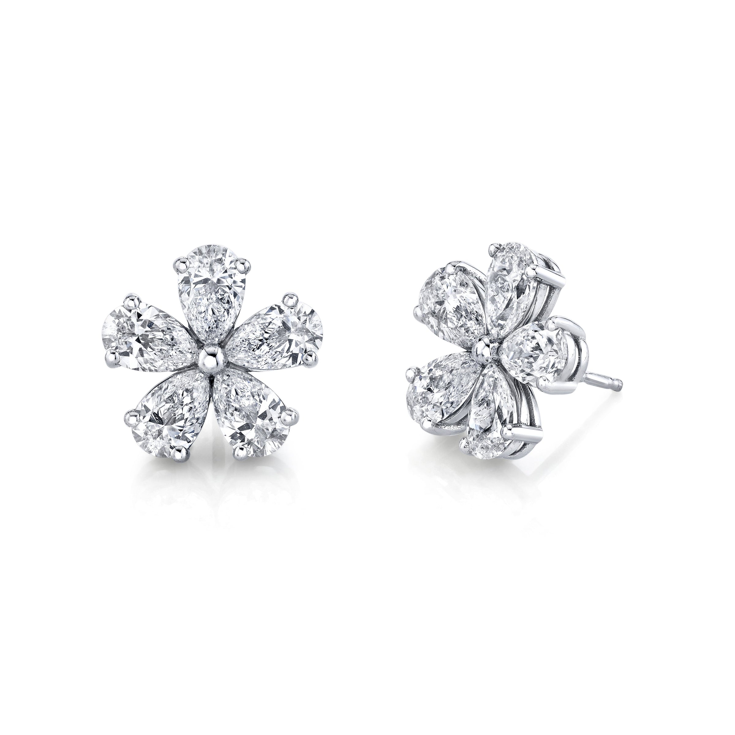 Pear Diamond Floret Earrings