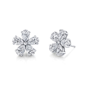 Pear Diamond Floret Earrings