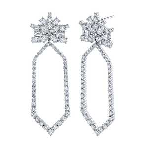Contemporary Art Deco Diamond Earrings