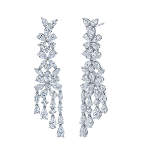Marquise and Pear Evening Statement Earrings