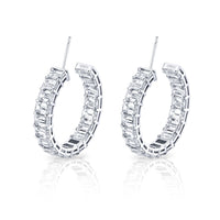 Signature Emerald Cut Diamond Hoops