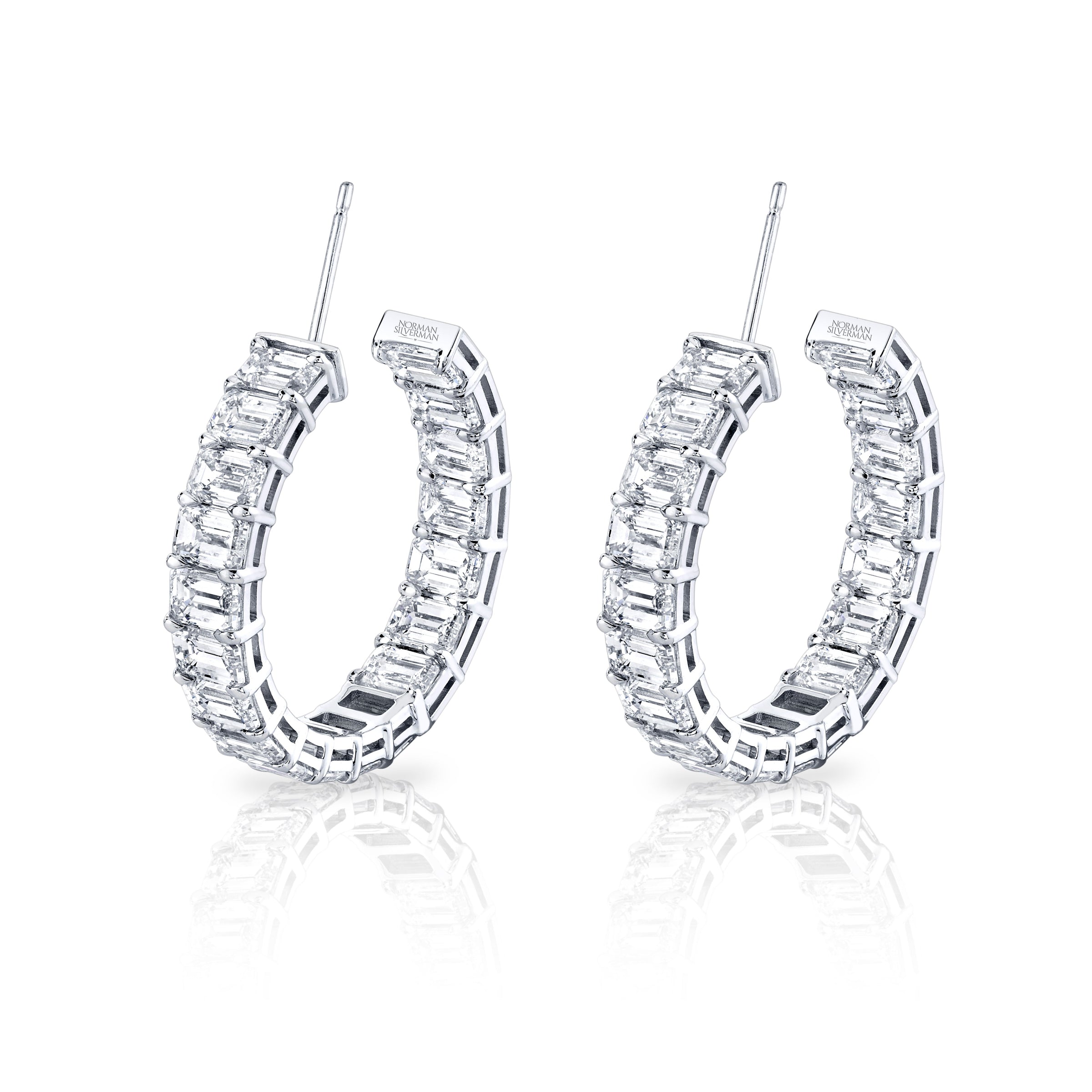 Signature Emerald Cut Diamond Hoops