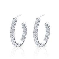Three-Quarter Emerald Cut Diamond Earrings