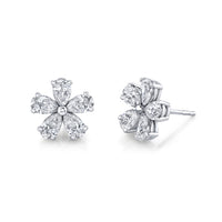 Pear Diamond Floret Earrings