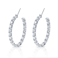 Signature Emerald Cut Diamond Hoops