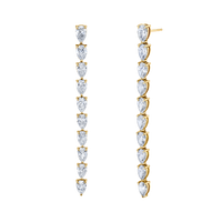 Pear Shape Diamond Vine Dangle Earrings