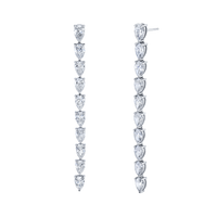 Pear Shape Diamond Vine Dangle Earrings